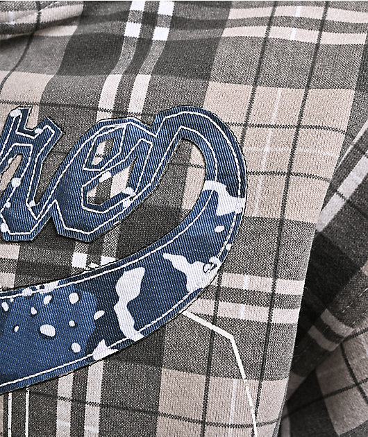 Empyre Jigsaw Grey Plaid Zip Hoodie