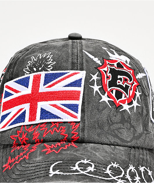 Empyre Johnny Patched Black Wash Strapback Hat