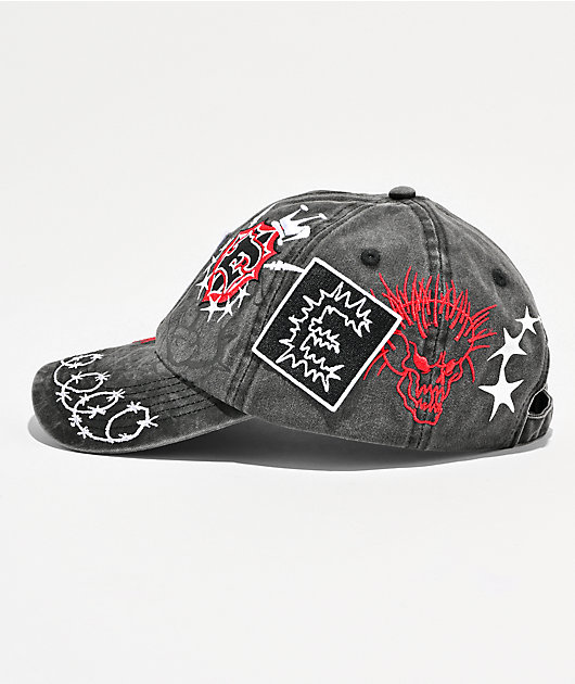 Empyre Johnny Patched Black Wash Strapback Hat