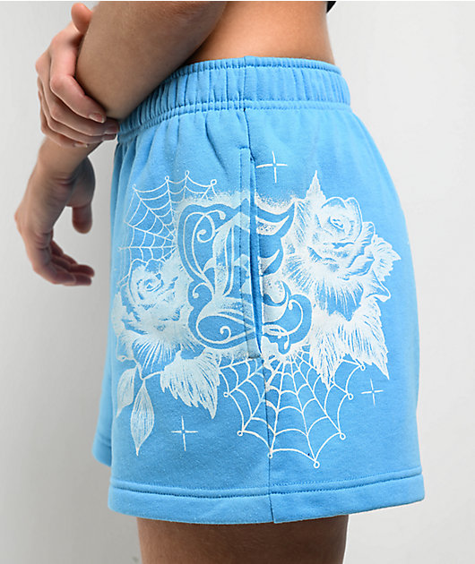 Empyre Jules Rose Web Blue Sweat Shorts