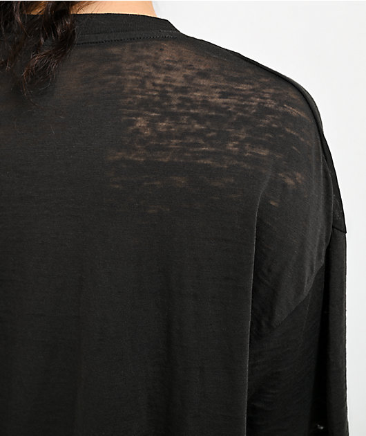 Empyre Julien Black Oversized Burnout T-Shirt