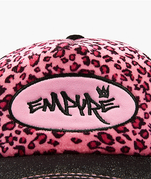 Empyre Jungle Black & Pink Velvet Trucker Hat
