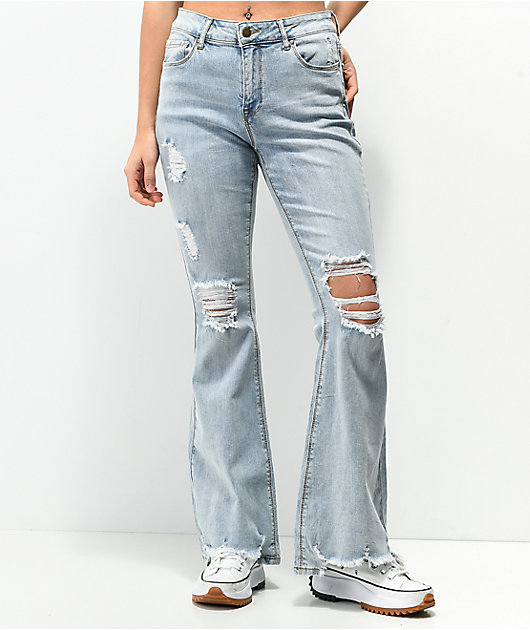 Empyre Kaytee Flare Distressed Jeans | Zumiez