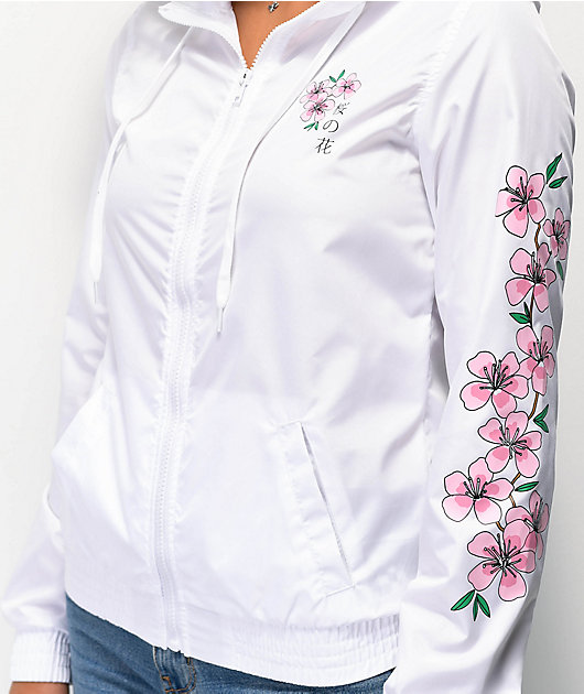 white flower jacket