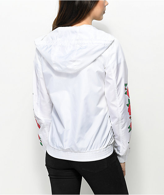 white windbreaker jacket