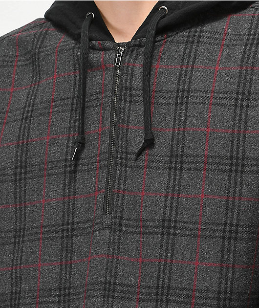 quarter zip flannel pullover