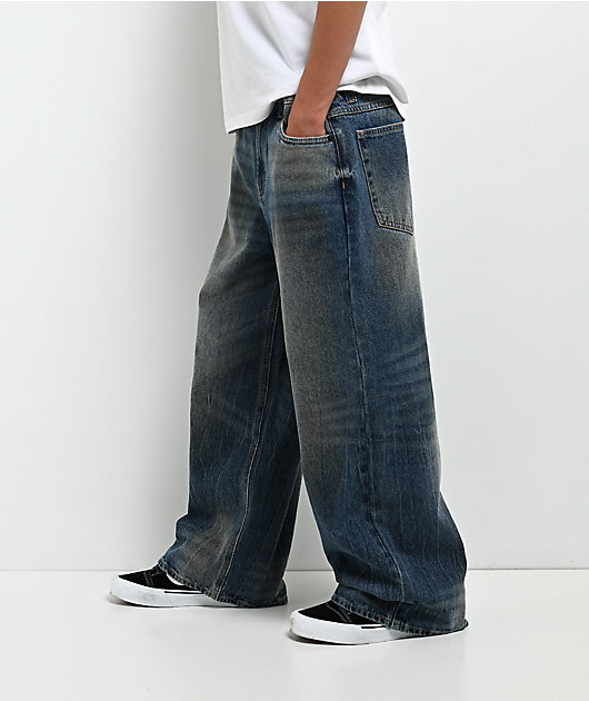 Empyre Kids Horse Power Blue Wash Ultra Wide Skate Jeans