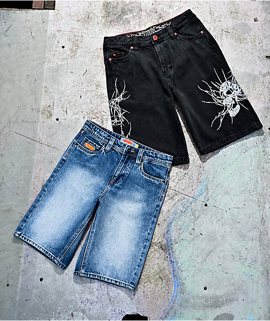 Empyre Kids Loose Fit Spin Blue Skate Shorts