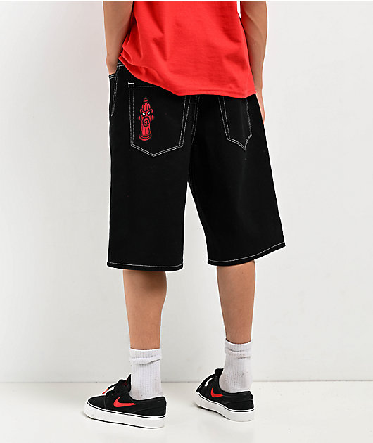 Empyre Kids Ultra Loose Embroidered Black Skate Shorts | Zumiez