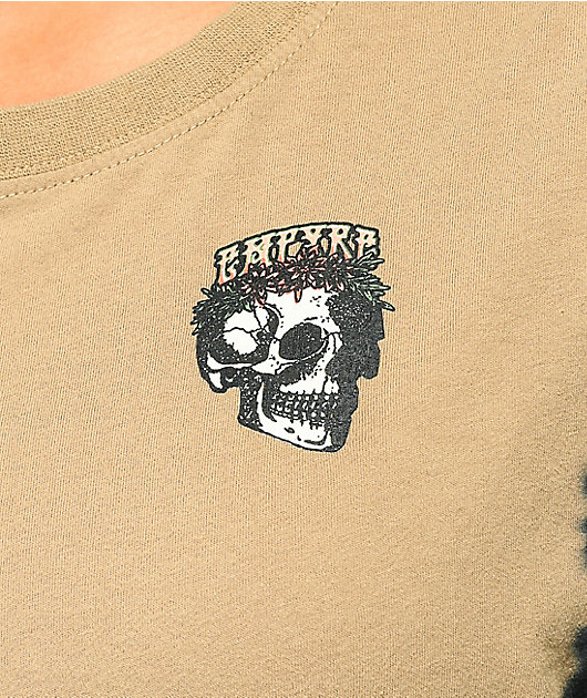 Empyre Kipsy Death To Birth camiseta marrón y negra recortada Tie-Dye