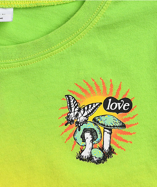 Empyre Kipsy Love Doesn't Cost Yellow & Green Ombre Crop T-Shirt