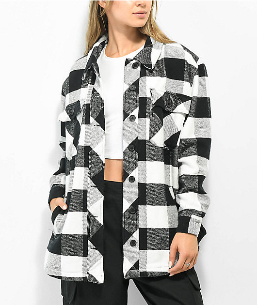 Empyre Kiva Black & White Brushed Plaid Jacket