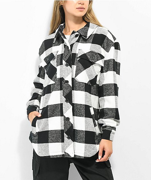 Black and shop white tartan jacket