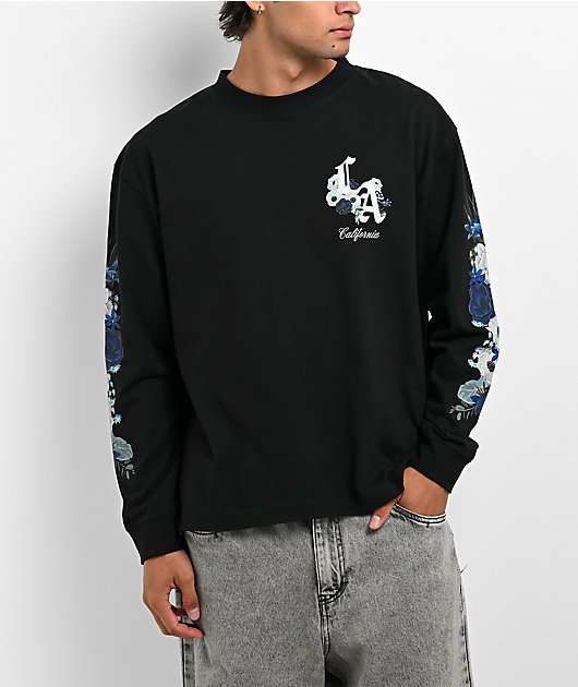 Empyre LA Floral Black Long Sleeve Boxy T-Shirt