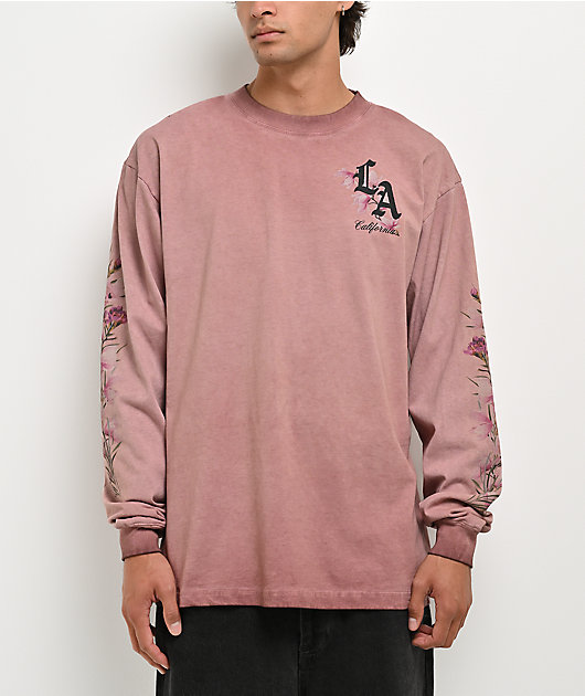Empyre LA Floral Blush Pink Wash Long Sleeve T-Shirt
