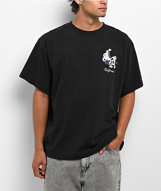 Empyre LA Floral Vintage Black Boxy T-Shirt