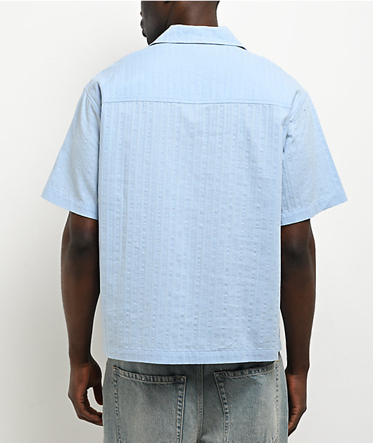 Empyre Lenny Embroidered Bue Button Up Shirt