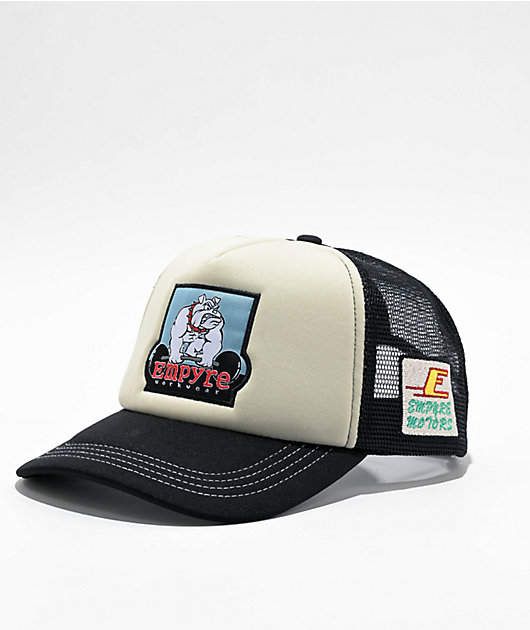 Amen Embroidered Trucker Hat - Cream and Black