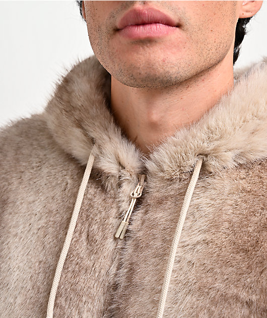 Empyre Liger Beige Faux Fur Jacket