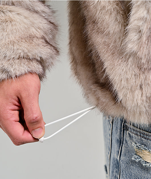 Empyre Liger Beige Faux Fur Jacket