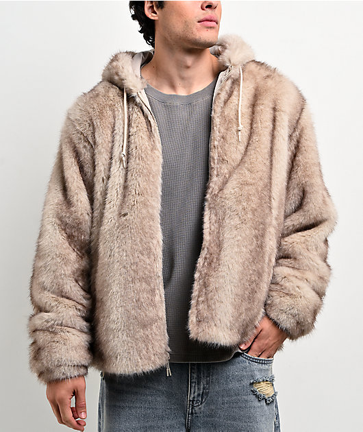 Empyre Liger Beige Faux Fur Jacket