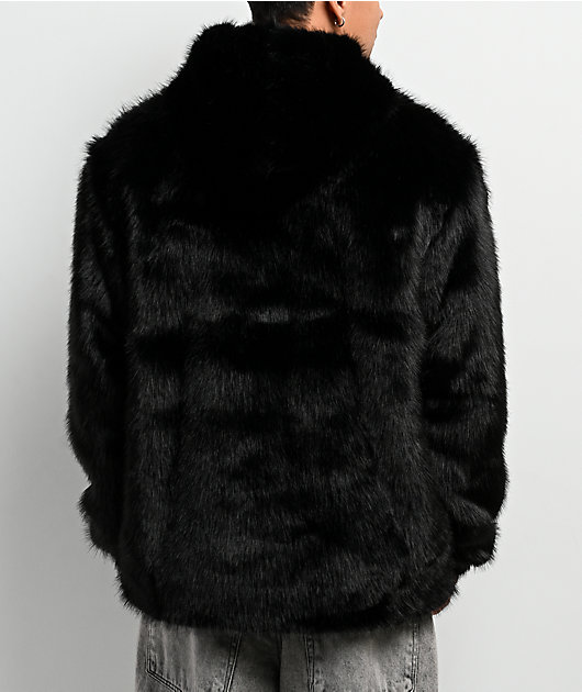 Empyre Liger Black Faux Fur Zip Hoodie