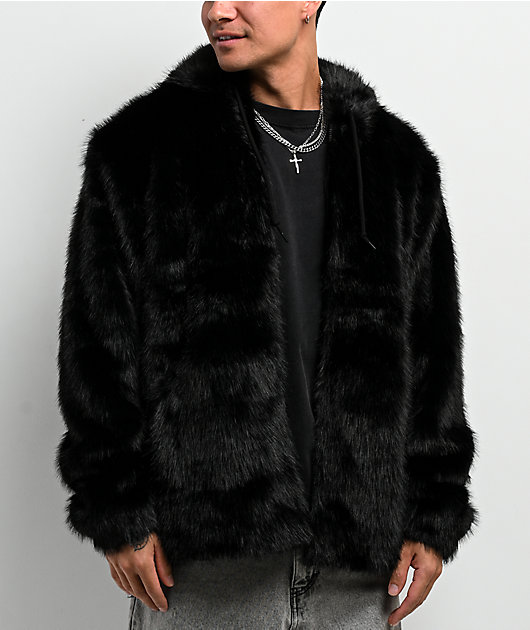 Empyre Liger Black Faux Fur Zip Hoodie | Zumiez