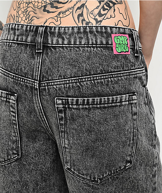 Empyre Loiter Obscure Grey Wash Straight Leg Denim Shorts