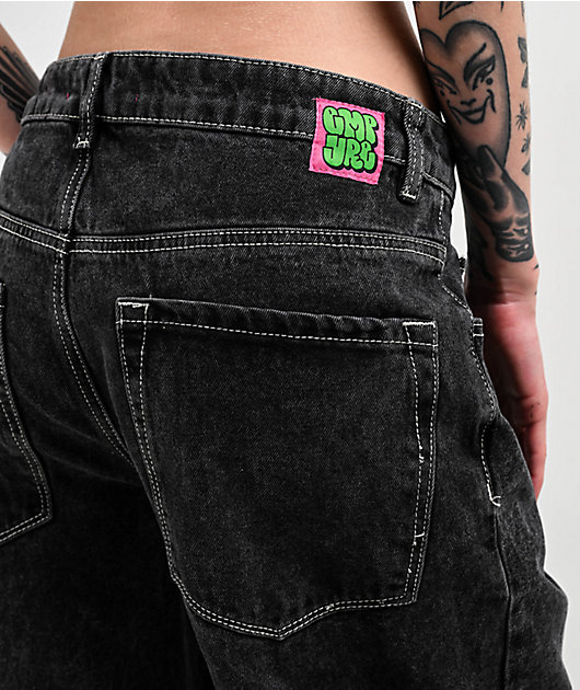 Empyre Loiter Slouchy Black Wash Straight Leg Denim Jeans Empyre Loiter Slouchy Black Wash Straight Leg Denim Jeans
