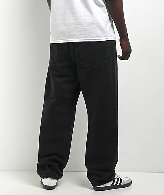 Empyre Loose Fit Embroidered Black Cargo Skate Pants