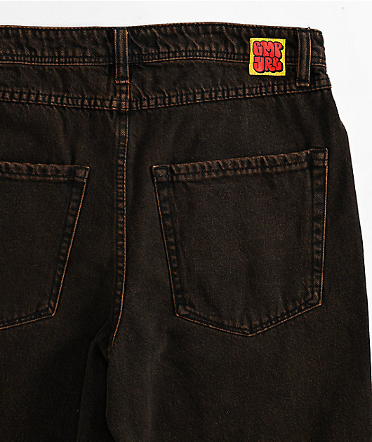 Empyre Loose Fit Brown Denim Skate Shorts