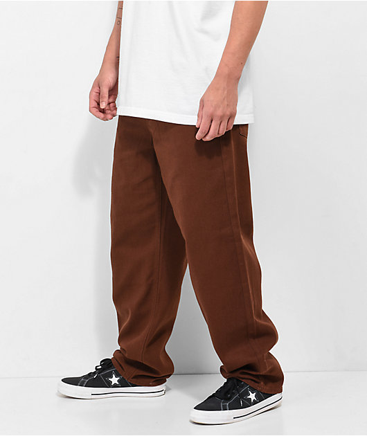 Empyre Loose Fit Brown Skate Jeans