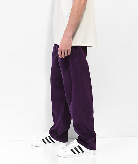 Empyre Loose Fit Dark Purple Corduroy Skate Pants