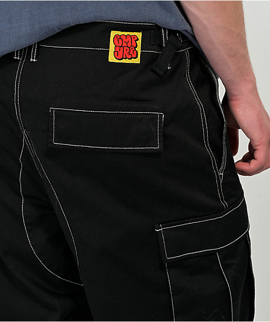 Empyre Loose Fit Embroidered Black Denim Skate Pants