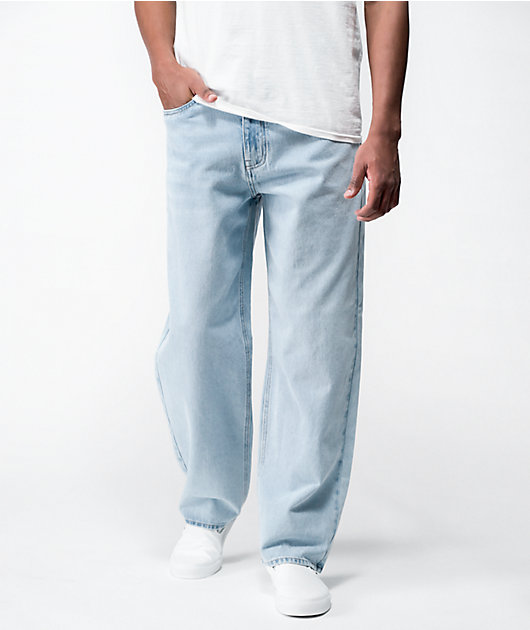 Loose Fit Light Wash Denim Jeans