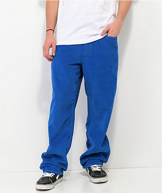 Royal Blue Textured Premium Terry-Rayon Pant For Men