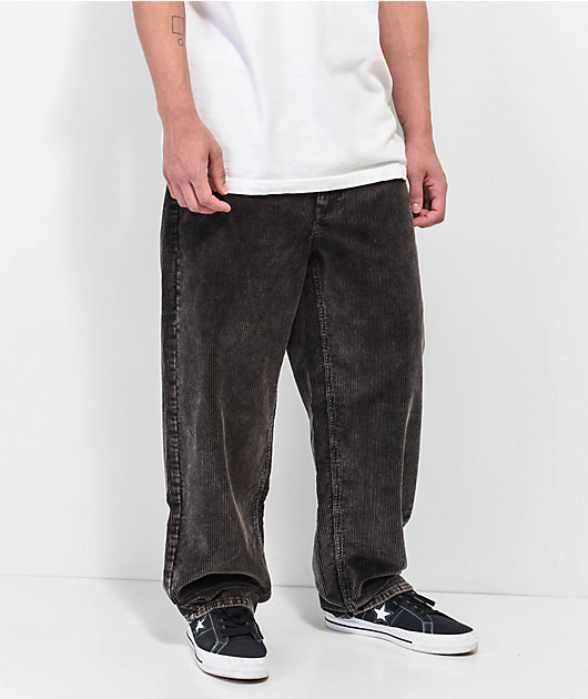 Empyre Loose Fit Sk8 Black Acid Wash Corduroy Skate Pants | Zumiez