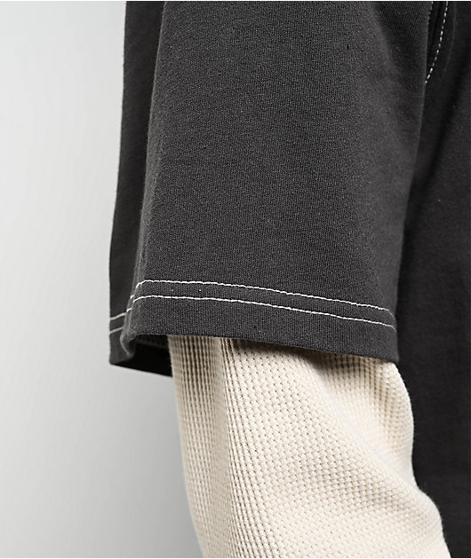 Empyre Loose Screw Charcoal & Beige 2fer Long Sleeve T-Shirt