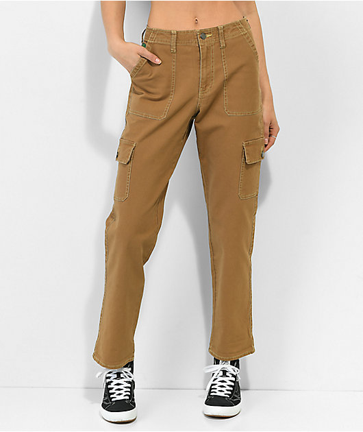 Empyre Marlo Bronze Brown Canvas Cargo Pants | Zumiez