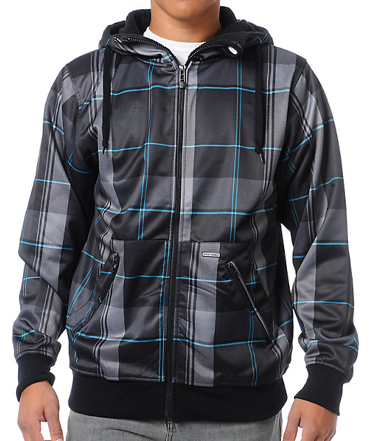 men's plaid fleece jacket
