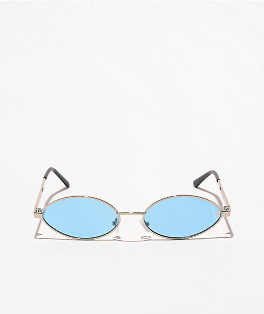 Blue hotsell oval sunglasses