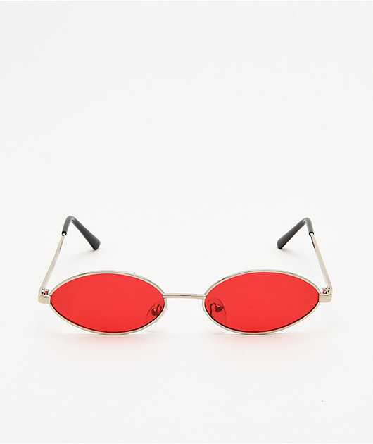 Red oval sales glasses