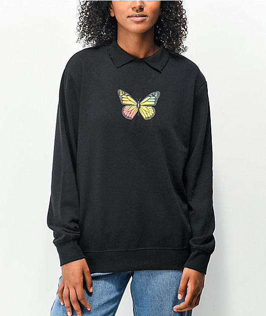 butterfly crew neck sweatshirt