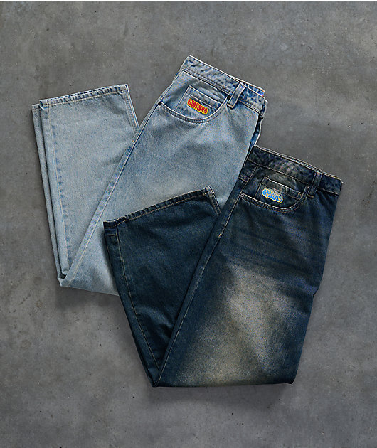 Empyre Ollie Blue Wash Loose Fit Skate Jeans