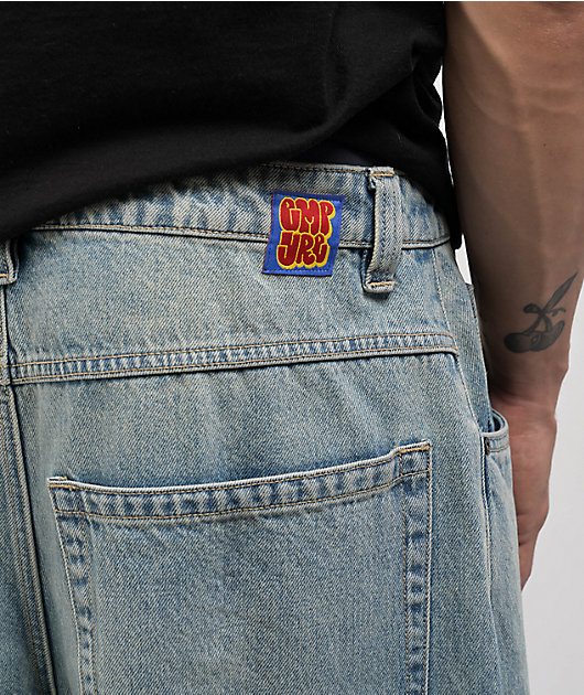 Empyre Ollie Light Blue Wash Ultra Wide Skate Jeans