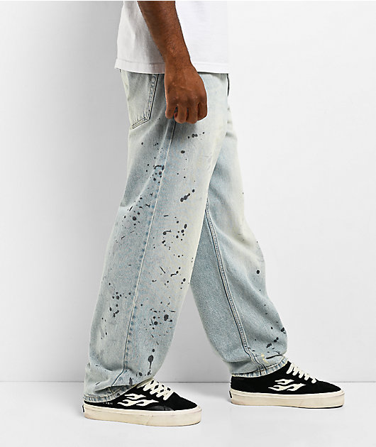 Empyre Paint Light Blue Wash Loose Fit Skate Jeans