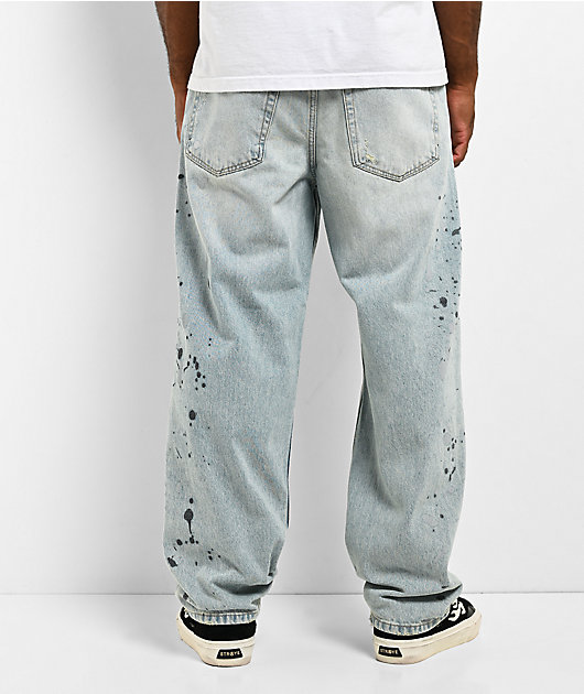Empyre Paint Light Blue Wash Loose Fit Skate Jeans