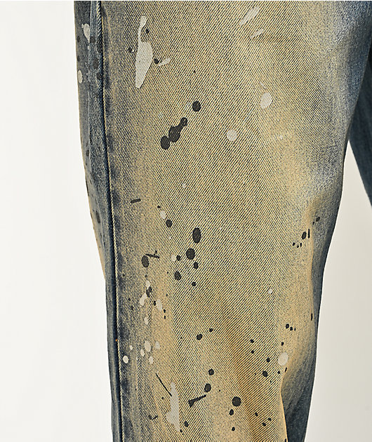 Empyre Paint N Blast Blue Wash Loose Fit Skate Jeans