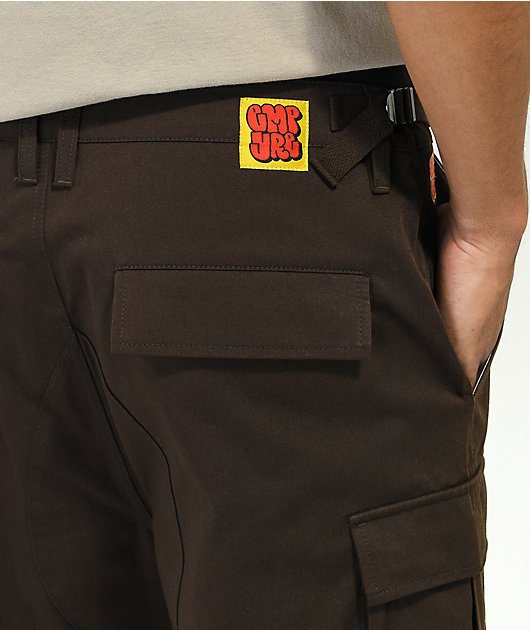 Empyre Pantalones de skate cargo holgados marrón oscuro