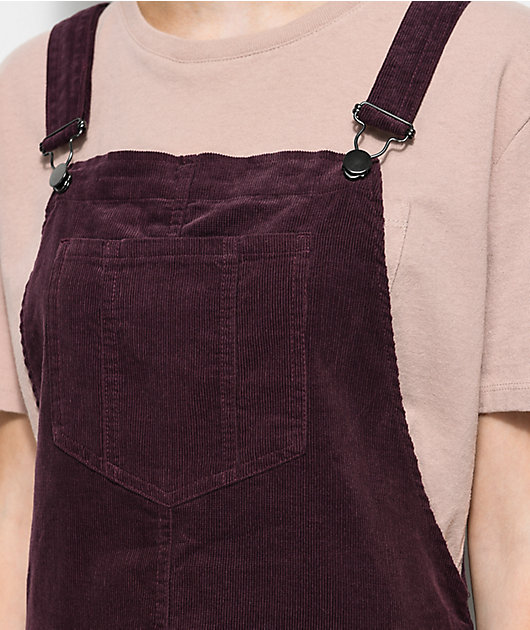 purple corduroy overall dress